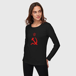 Лонгслив хлопковый женский Atomic Heart: СССР, цвет: черный — фото 2