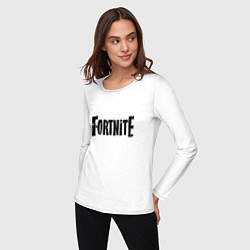 Лонгслив хлопковый женский Fortnite Logo, цвет: белый — фото 2