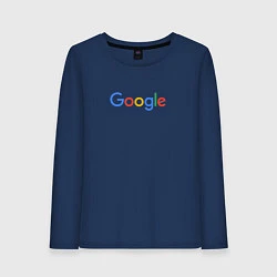 Лонгслив хлопковый женский Google, цвет: тёмно-синий