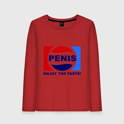 Лонгслив хлопковый женский Penis. Enjoy the taste, цвет: красный
