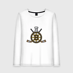 Лонгслив хлопковый женский Boston Bruins Hockey, цвет: белый