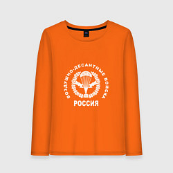 Лонгслив хлопковый женский Шеврон ВДВ, цвет: оранжевый