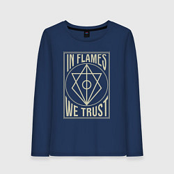 Лонгслив хлопковый женский In Flames: We Trust, цвет: тёмно-синий
