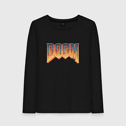Лонгслив хлопковый женский DOOM, цвет: черный