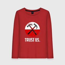 Лонгслив хлопковый женский Trust us, цвет: красный