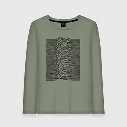 Лонгслив хлопковый женский Unknown Pleasures, цвет: авокадо