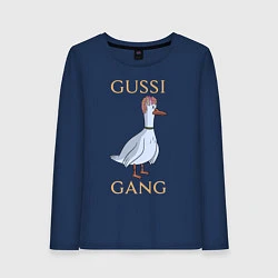 Лонгслив хлопковый женский GUSSI GANG, цвет: тёмно-синий