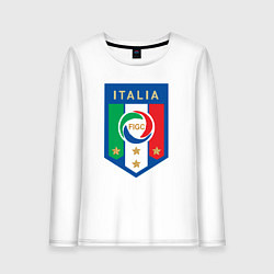 Лонгслив хлопковый женский Italia FIGC, цвет: белый