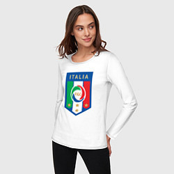Лонгслив хлопковый женский Italia FIGC, цвет: белый — фото 2
