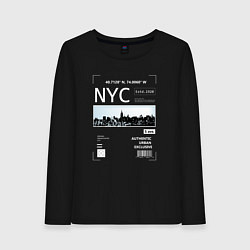 Лонгслив хлопковый женский NYC Style, цвет: черный