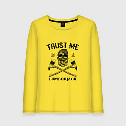 Лонгслив хлопковый женский Trust me: Lumerjack, цвет: желтый
