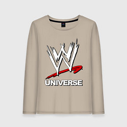 Лонгслив хлопковый женский WWE universe, цвет: миндальный