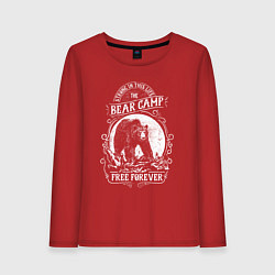 Лонгслив хлопковый женский Bear Camp Free Forever, цвет: красный
