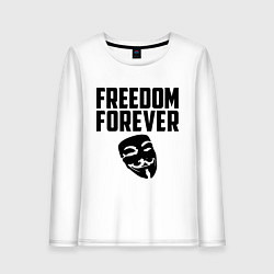 Лонгслив хлопковый женский Freedom forever, цвет: белый