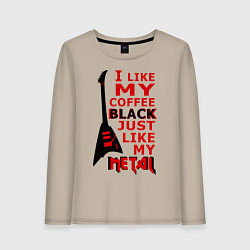 Лонгслив хлопковый женский Mindless Self Indulgence - Coffee black, цвет: миндальный