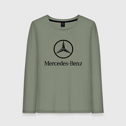 Лонгслив хлопковый женский Logo Mercedes-Benz, цвет: авокадо