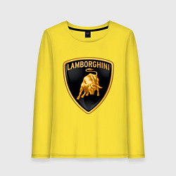 Лонгслив хлопковый женский Lamborghini logo, цвет: желтый