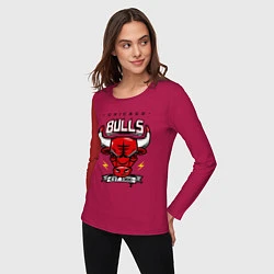 Лонгслив хлопковый женский Chicago Bulls est. 1966, цвет: маджента — фото 2