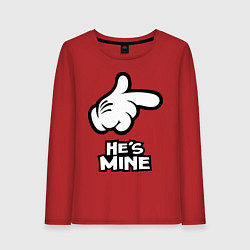 Лонгслив хлопковый женский He's mine hand, цвет: красный