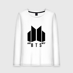 Лонгслив хлопковый женский BTS ARMY, цвет: белый