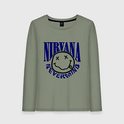 Лонгслив хлопковый женский Nevermind Nirvana, цвет: авокадо