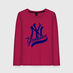 Лонгслив хлопковый женский NY - Yankees, цвет: маджента