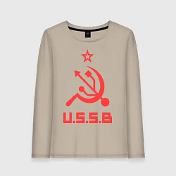 Лонгслив хлопковый женский USSB, цвет: миндальный