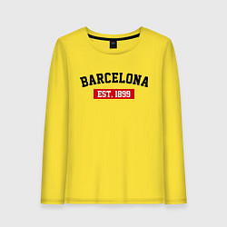Лонгслив хлопковый женский FC Barcelona Est. 1899, цвет: желтый