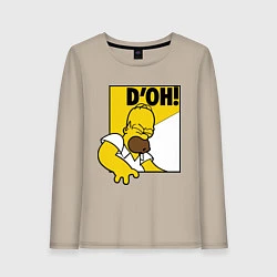 Лонгслив хлопковый женский Homer D'OH!, цвет: миндальный