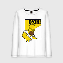 Лонгслив хлопковый женский Homer D'OH!, цвет: белый