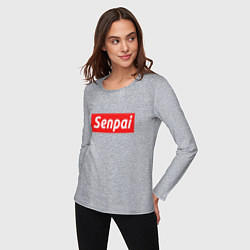 Лонгслив хлопковый женский Senpai Supreme, цвет: меланж — фото 2