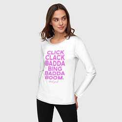 Лонгслив хлопковый женский Click Clack Black Pink, цвет: белый — фото 2
