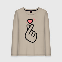 Лонгслив хлопковый женский K-pop: Faith Love, цвет: миндальный