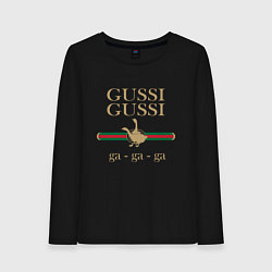 Лонгслив хлопковый женский GUSSI Ga-Style, цвет: черный