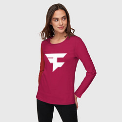 Лонгслив хлопковый женский FAZE Symbol, цвет: маджента — фото 2