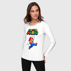 Лонгслив хлопковый женский Super Mario, цвет: белый — фото 2