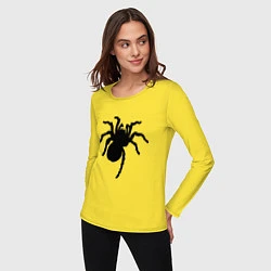 Лонгслив хлопковый женский Черный паук, цвет: желтый — фото 2