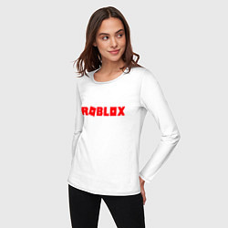 Лонгслив хлопковый женский Roblox Logo, цвет: белый — фото 2