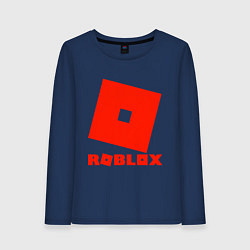 Лонгслив хлопковый женский Roblox Logo, цвет: тёмно-синий