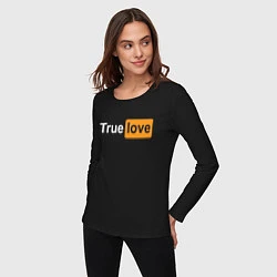 Лонгслив хлопковый женский True Love, цвет: черный — фото 2