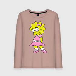 Лонгслив хлопковый женский Лиза милашка, цвет: пыльно-розовый