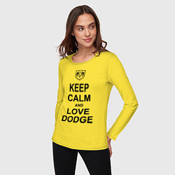 Лонгслив хлопковый женский Keep Calm & Love Dodge, цвет: желтый — фото 2