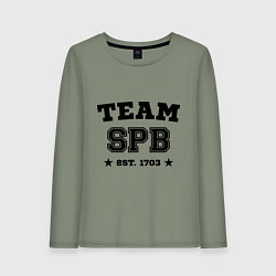 Лонгслив хлопковый женский Team SPB est. 1703, цвет: авокадо
