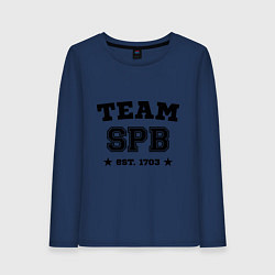 Лонгслив хлопковый женский Team SPB est. 1703, цвет: тёмно-синий