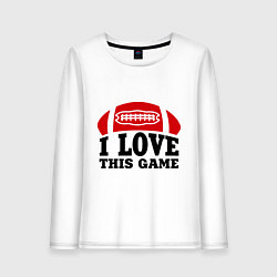 Лонгслив хлопковый женский I love this game.(rugby), цвет: белый