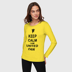 Лонгслив хлопковый женский Keep Calm & United fan, цвет: желтый — фото 2