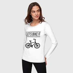Лонгслив хлопковый женский Lets bike it, цвет: белый — фото 2