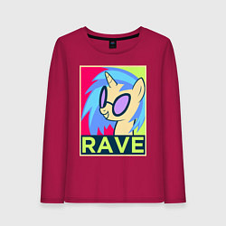 Лонгслив хлопковый женский DJ Pon-3 RAVE, цвет: маджента