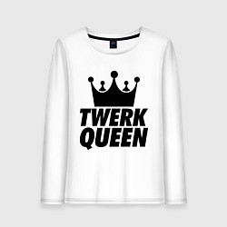 Лонгслив хлопковый женский Twerk Queen, цвет: белый