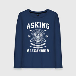 Лонгслив хлопковый женский Asking Alexandria: USA, цвет: тёмно-синий